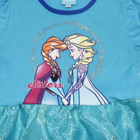 Elsa And Anna Aqua Dress! Vestido Para Niña Frozen
