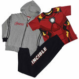 Conjunto Jogger Playera Y Chamarra Para Niño Iron-Man Marvel Avengers Set 3 Piezas