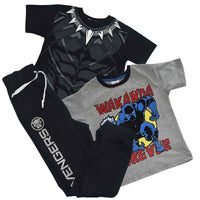 Conjunto Jogger Y Playeras Para Niño Black Panther Marvel Avengers Set 3 Piezas