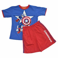 Blue Captain America! Conjunto De Short Para Niño Marvel Avengers