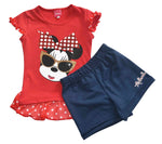 Minnie Sunglasses! Conjunto Casual De Short Para Beba Minnie Mouse