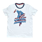 Captain America White Tee! Playera Para Caballero-Hombre Marvel Avengers
